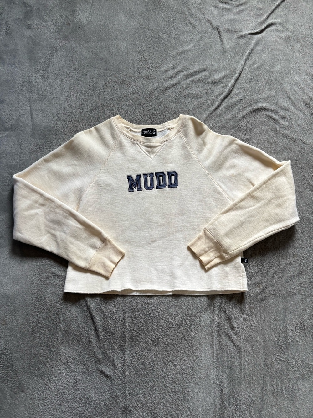 MUDD Vintage Crewneck Pullover Crop Sweater True XL Y2K Women’s Blockette Logo